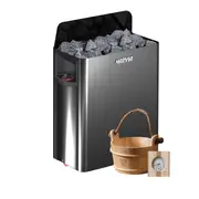 Harvia 6KW The Wall Black Steel Sauna Heater Package