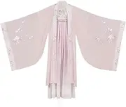 [JIMINISO] 2-Piece Set Chinese Traditional Pink Tang Dynasty Embroidered Big Shirt Tassel Skirt Original Improved Fairy Dress