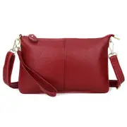Leather Wristlet Clutch Wallet Purses Small Envelope Crossbody Bags for Women - Wine Red
