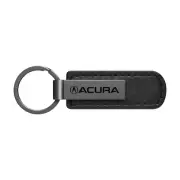Acura Black PU Leather Strap Black Metal Bar UV Printed Key Chain