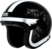 IXS 880 2.2, open face helmet , color: Black/White/Dark Grey , size: XS