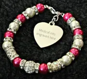 Personalised Engraved Medical Alert Bracelet Epilepsy Epileptic Seizures info