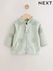 Sage Green Apple Print Baby Micro Fleece Jacket (0mths-2yrs) (F12615) | $26 - $31