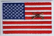 American Flag Cavalry Patch iron-on White Edges Border
