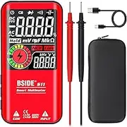 BSIDE Digital Multimeter Rechargeable Smart Multimeter Color LCD 3 Results Display 9999 Counts Auto-Ranging Ohmmeter Capacitance Ohm Frequency Diode Duty Cycle Live Check Voltage Tester