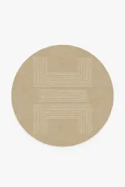 185' Round | Machine Washable Runner Rug | Kid & Pet Friendly | Indoor Rug | Valencia Natural Rug | Ruggable