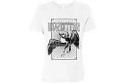 Led Zeppelin T Shirt Icarus Burst Band Logo new Official Womens Skinny Fit White