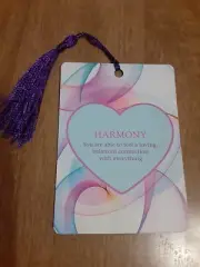 "Harmony" Love Affirmation Bookmark Tarot Oracle Card Gift Purified&Charged