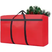 100x28x58CM Water-Resistant Small Christmas Tree Storage Bag Xmas Tree Furniture Bag-Red