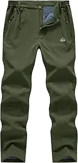 [Gopune] Men's Snow Ski Waterproof Softshell Pants Outdoor Windproof Warm Hiking Insulated Pants