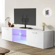TV Cabinet, 160Cm Wooden TV Stand Unit Cabinet Entertainment Unit with LED Light
