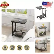 Adjustable Overbed Table with Wheels - Perfect Mobile Laptop Desk for Any Space