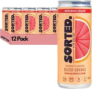 SORTED. Bloodorange Prebiotic Soft Drink | Boosts Gut Health | High-Fibre, 99.9% Sugar-Free, Low Carb, Low Calories | 12x250ml Cans