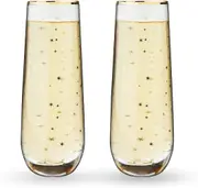 Starlight Stemless Champagne Flute Set by Twine