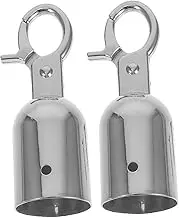 Enhanced Safety Stanchion Hooks 2 Pack Metal Snap Hooks for Barrier Rope Silver Quick Installation