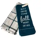 Dish Towels But I Think I Love Fall Most Of All Set Of 2 Green White