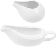 VINTORKY 2 Pcs Ceramic Sauce Spoons Milk Jug Style Storage Containers for Sauces Creamers More Kitchen Accessory