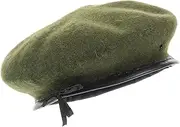 [WOFASHPURET] Retro Ladies Beret Black Cap Women's Wool Berets Black Wool Berets French Beret Peaked Cap Green Beanie Men Mens Beanie Brown Hat Women Painter Hat Olive Green Woolen