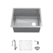 Glacier Bay Home Undermount Single Bowl Stainless Steel Kitchen Sink Faucet