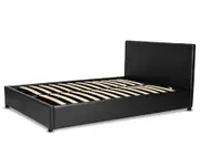 Monica Gas Lift PU Leather Bed Frame Black (Double Queen)