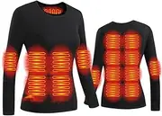 [IMYOGI] Cozy Woman Electric Heated Underwears, Outdoor Sport Thermal Baselayer Shirt Pant with 3 Gear Temperature for Daily Life
