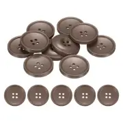 10pcs Sewing Button 28mm 4 Holes Resin Round Crafting Buttons, Caramel Brown