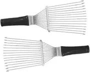 Outanaya 2pcs Wool Comb Dog Grooming Rakes Grooming Brush Pet Hair Remover Portable Lint Removers Metal Grooming Rake Undercoat Rake Comb Pet Hair Removal Tool Stainless Steel Silver