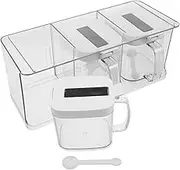 1 Set Kitchen Seasoning Box Salt Container Seasoning Pots with Lid Spice Organizer Seasoning Containers Kitchen Spice Container Clear Condiment Jars Salt Holder The Pet Transparent