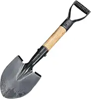 Heavy Duty Manganese Steel Wooden Long Handle Sand Shovels Outdoor Spade Shovels for Digging Planting Gardening Tools - S
