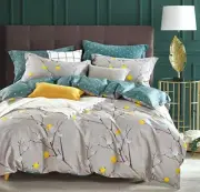 Comforter Size, 600 Thread Count Cotton Grey Branch Queen Grey Branch & Green