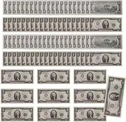 Fake Money Dollars - Dollar Bills Props Realistic | Retro Style Simulation Money, Portable Pretend Play Educational Toy for Boys Girls Teens Men Women Mom