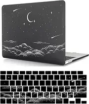 Case Compatible with MacBook Pro 16 inch 2021 2023 Release A2485 A2780 M1 M2 with Liquid Retina XDR Display and Touch ID, Plastic Laptop Hard Protective Case & Keyboard Cover Skin - Moon and Star