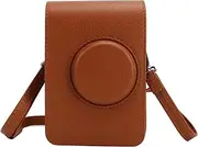 for Mini EVO Case, Retro PU Leather Camera Bag Case Cover Camera Carrying Bag with Adjustable Strap, Protective Camera Case for Mini EVO (Brown)