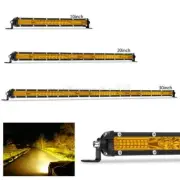 Slim 10" 20" 30" LED Light Bar Spot Flood Combo Work Driving Fog Offroad Yellow