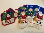 Christmas Kitchen 5pc Set Towels Potholders Oven Mitt FREE SHIPPING