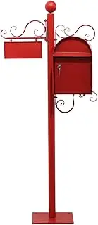 Mailbox 1-Piece Drop Box Floor Standing Post Box with Post Office Number Parcel Box Locked Mail Boxes Vintage Suggestion Box