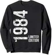 [X.Style] 39h Birthday 39 Years Man Woman Retro Vintage 1984 Sweatshirt ds713 Sweater (M) Black