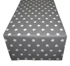 Table Runner Tablecloth Christmas Grey Stars Modern Cotton Winter