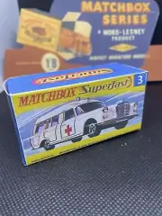 Matchbox Superfast No 3 MERCEDES BENZ BINZ Ambulance EMPTY Repro Box