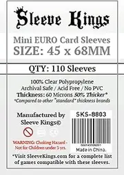 Sleeve Kings Board Game Sleeves Mini Euro (45mm x 68mm) (110 Sleeves Per Pack) Card Sleeves