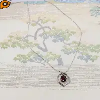 在飛比找Yahoo奇摩購物中心優惠-Sipress 日本進口天然石榴石925純銀鏤空造型項鍊 鎖