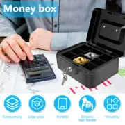 Cash Box with Money Tray and Lock Metal Money Box with 8 Compartment Tray lebjp