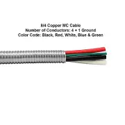 100' 8/4 Copper Metal Clad Cable Type MC Aluminum Armor 600V