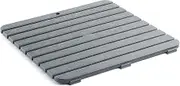 TATAY Square Shower Floor Made of Strong Plastic, Wood Effect Finish, with Anti-UV, Anti-Slip Protection, with Rubber Plugs at The Base.