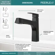Peerless P6919LF-BL Single-Handle Lever Kitchen Faucet Black, Xander Line