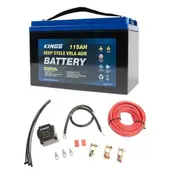 Adventure Kings 115AH AGM Deep Cycle Battery for 4WD Camping+Dual Battery System