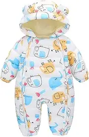 [CUATINTUO] Infant Warm Winter Snowsuit Baby Body Thick Cotton Jumpsuit Onesie Outerwear