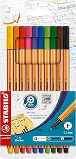 STABILO point 88 Fineliner - Wallet of 10 Assorted Colours