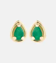 [Stone and Strand] Stone and Strand Birthstone Bonbon 14kt gold earrings with emeralds One Size green