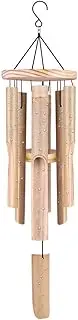 Remiawy Wind Chimes Outdoor, Bamboo Wind Chime with Natural Relaxing Soothing Sound, 6 Hand-Carved Bamboo Tubes and a Hook（32" Overall Length）